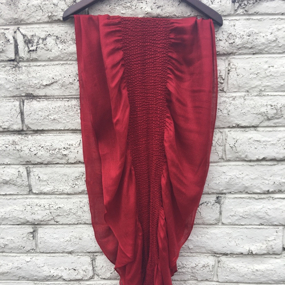 Portmans Deep Red Acrylic Scarf NWOT - Picture 6 of 15
